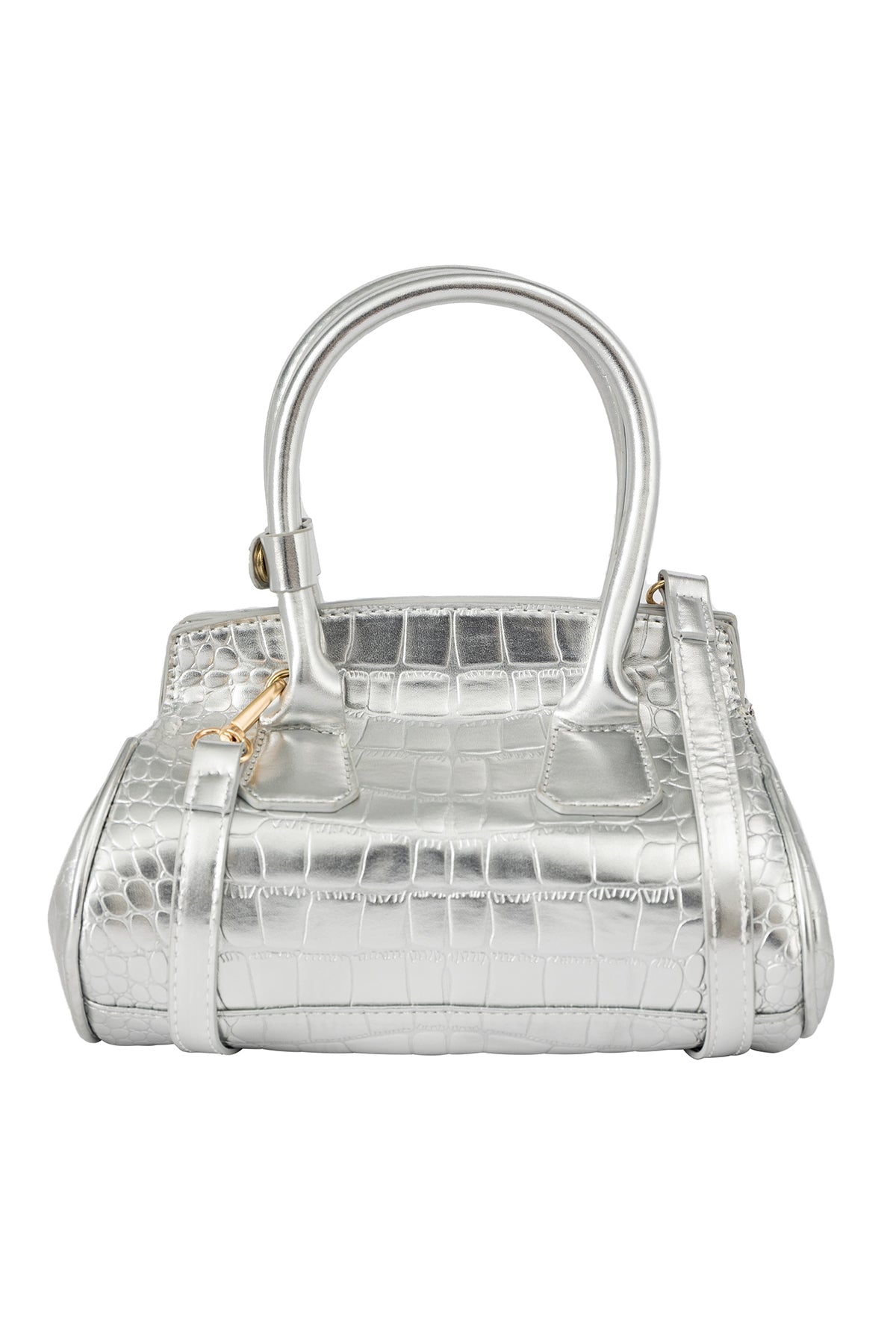 Women's Handbag Lucchi Design - Croco Silver