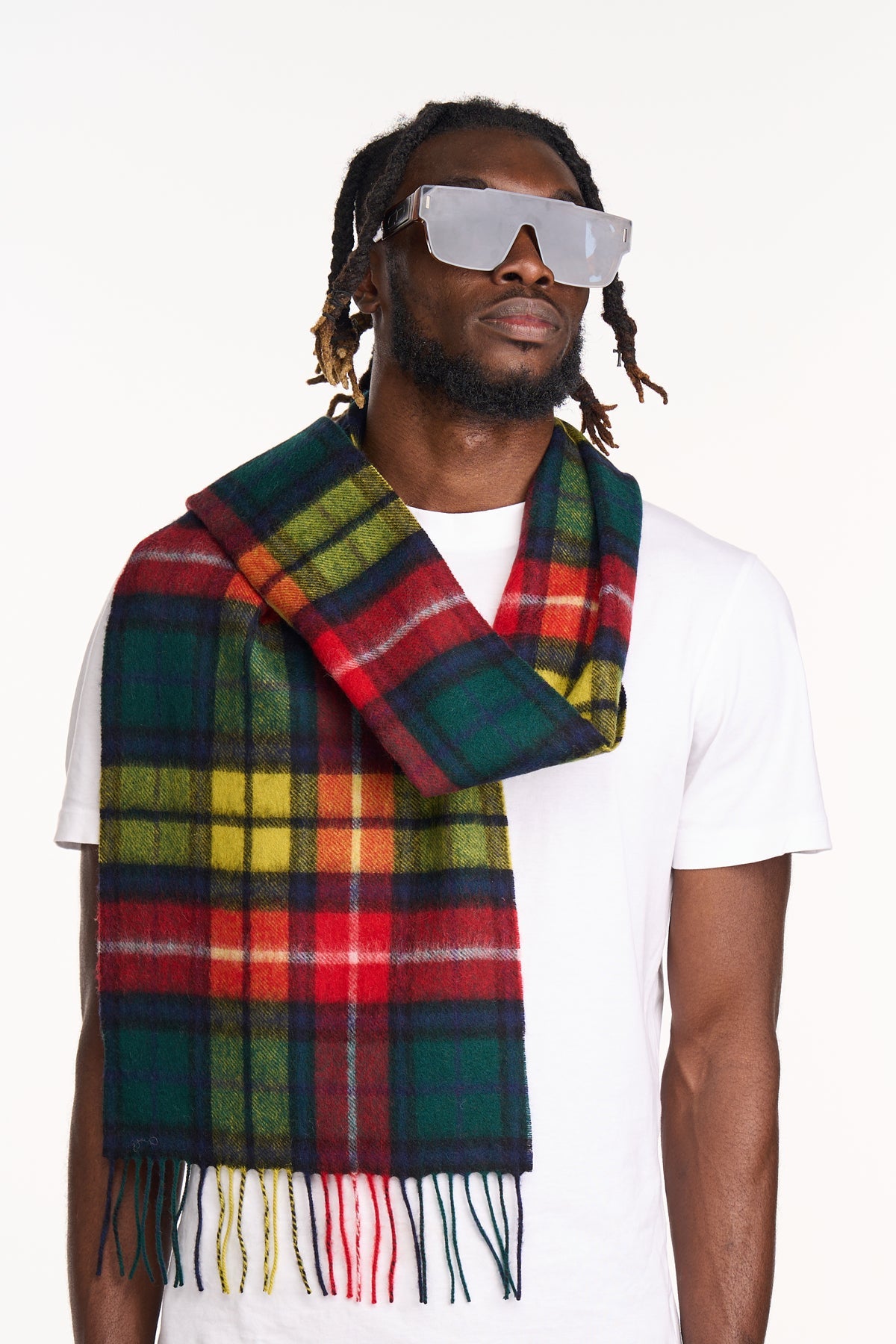 100% Pure Cashmere Scarf Scottish Design Buchanan Tartan