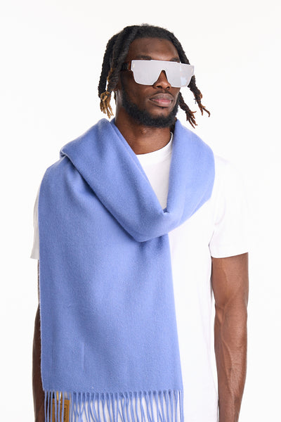 Plain Scarf Light Blue Oversized Wrap 100% Pure Lambswool