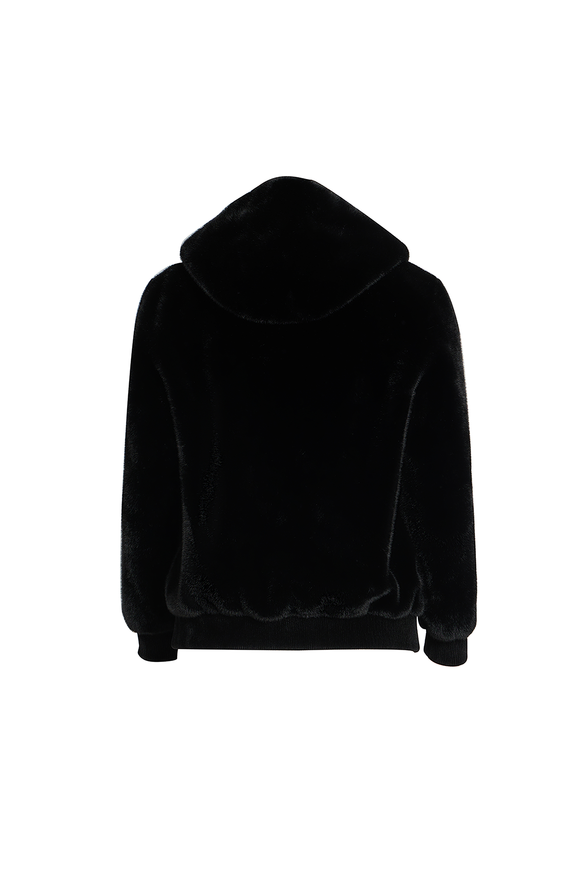 Men's Hooded Fur Jacket Exclusive Design - Black