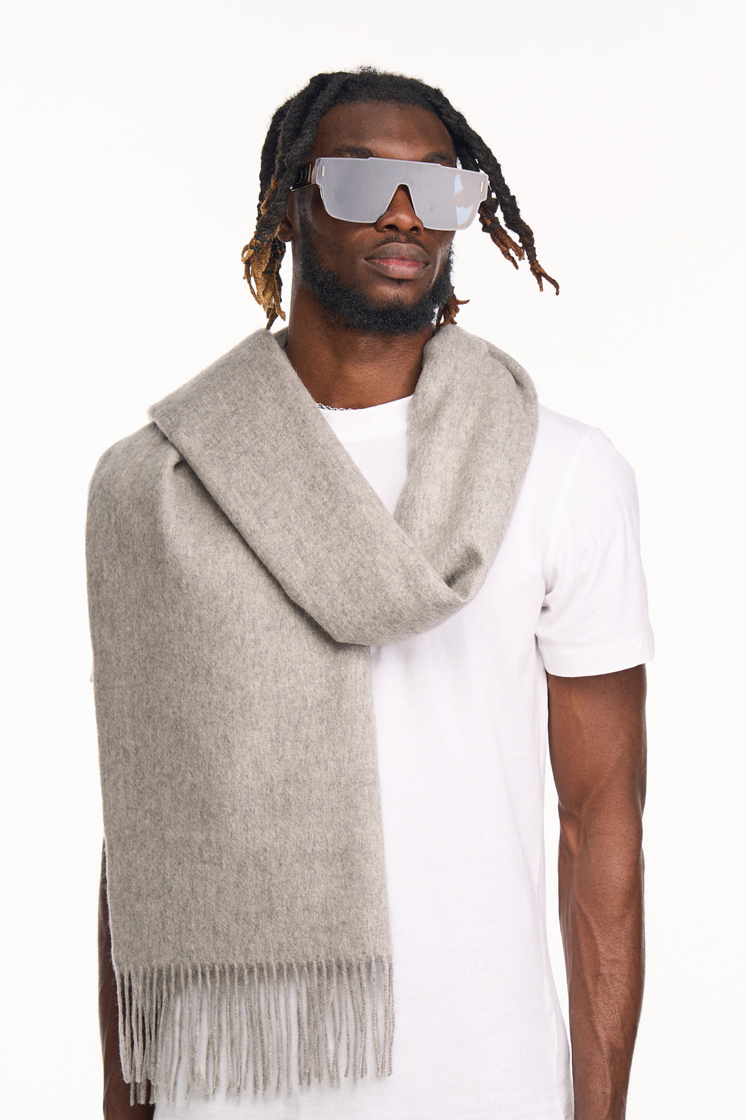 Plain Scarf Grey Oversized Wrap 100 Pure Lambswool