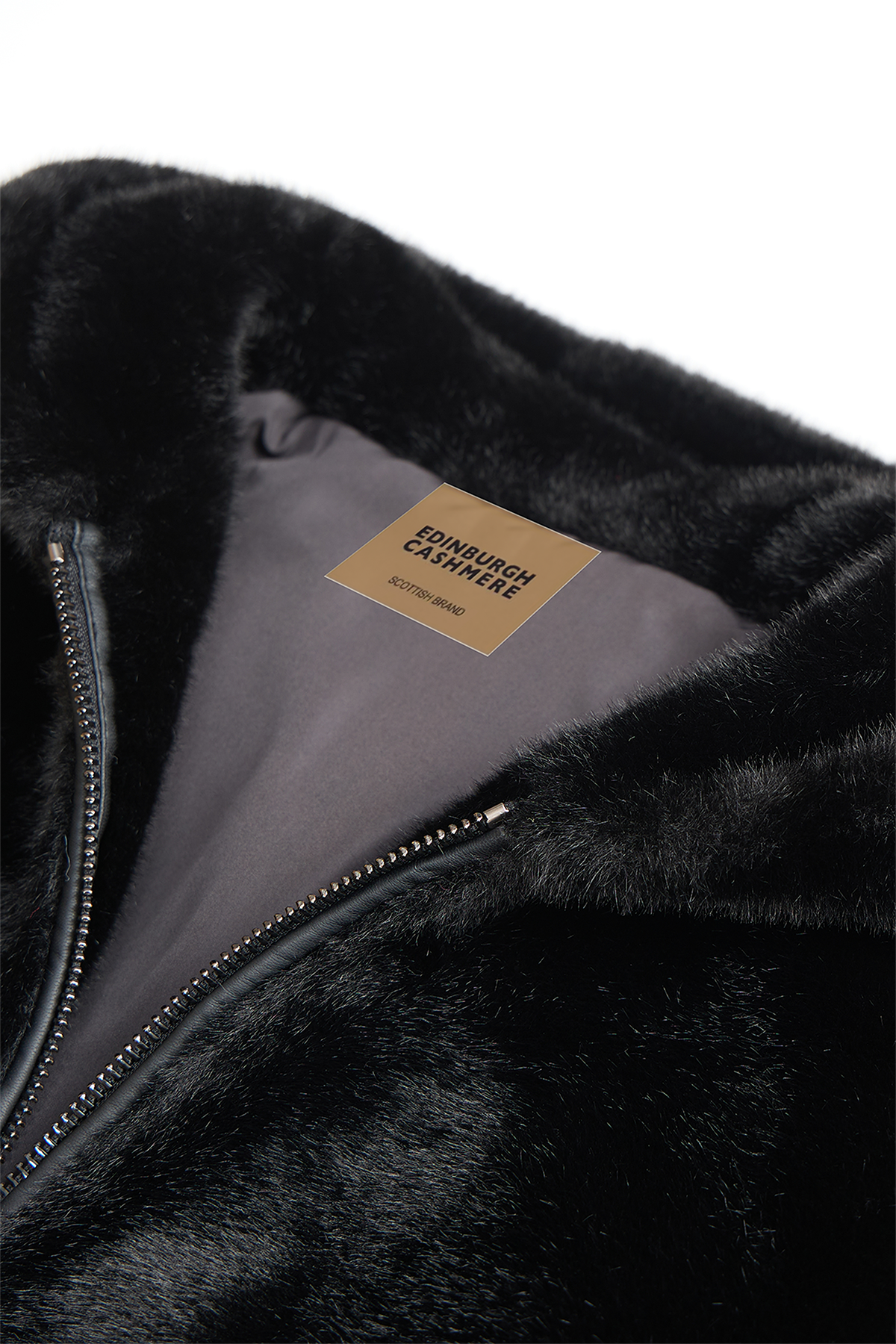 Men's Hooded Fur Jacket Exclusive Design - Black