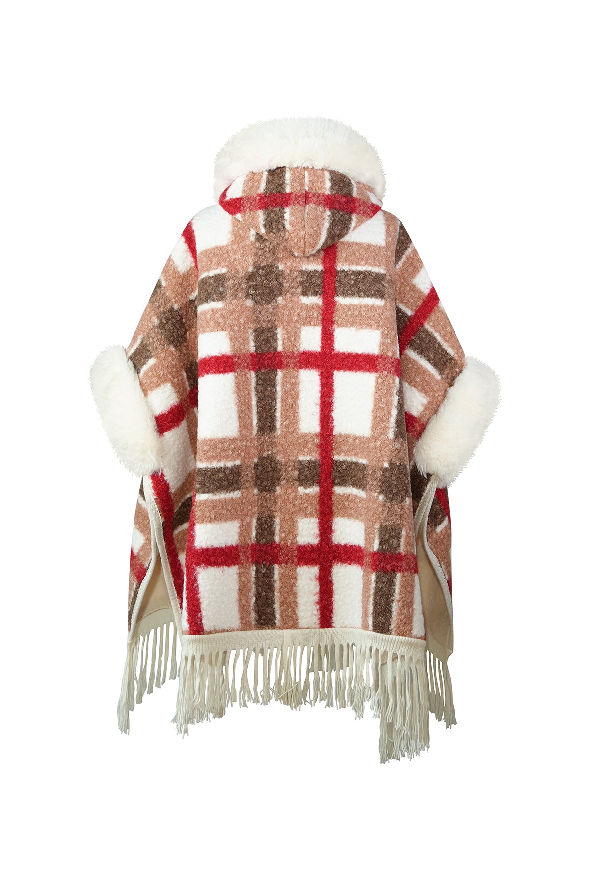 Women's Hooded Cape Exclusive Design - Red/Brown