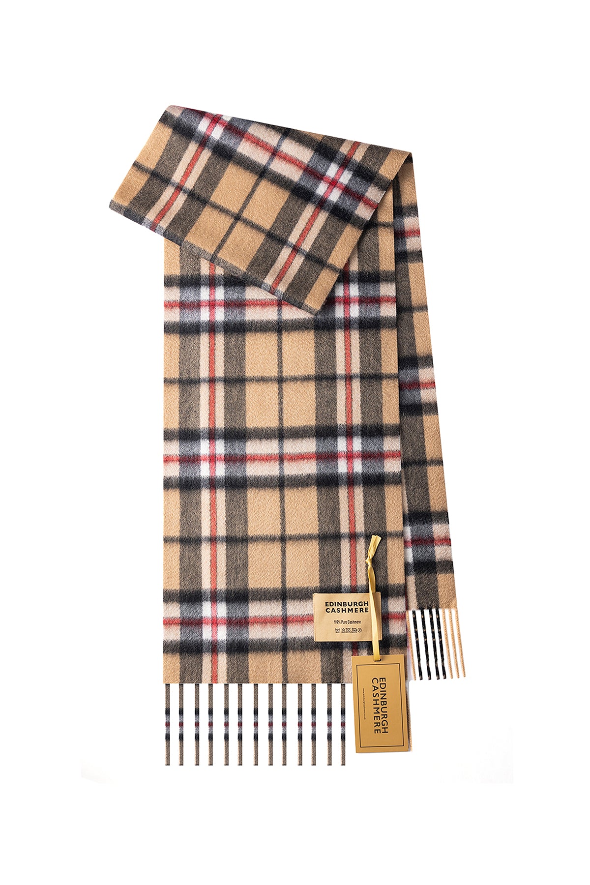 Cashmere Scarf Thomson Camel Light Tartan