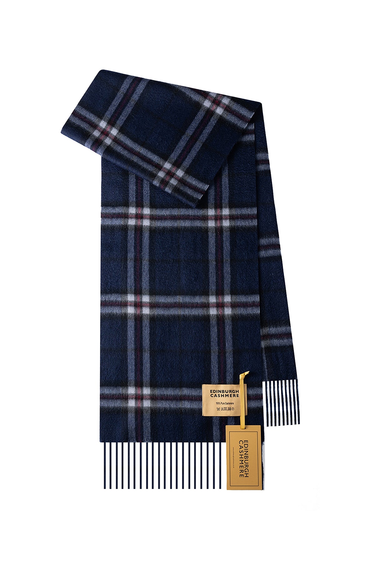 100% Pure Cashmere Scarf Thomson Navy Tartan