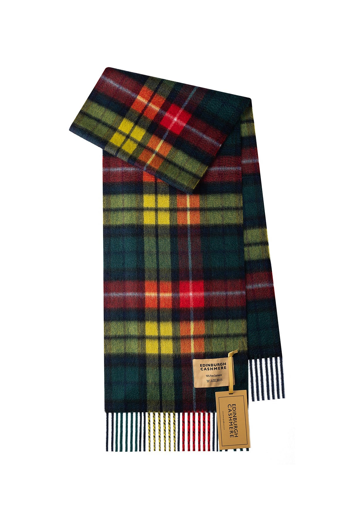 100% Pure Cashmere Scarf Scottish Design Buchanan Tartan