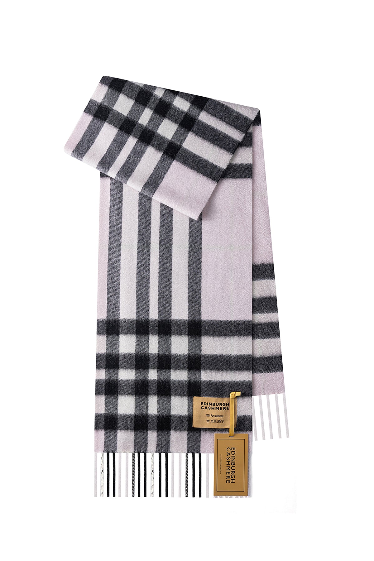 DC Check Cashmere Scarf Light Pink - Big Size