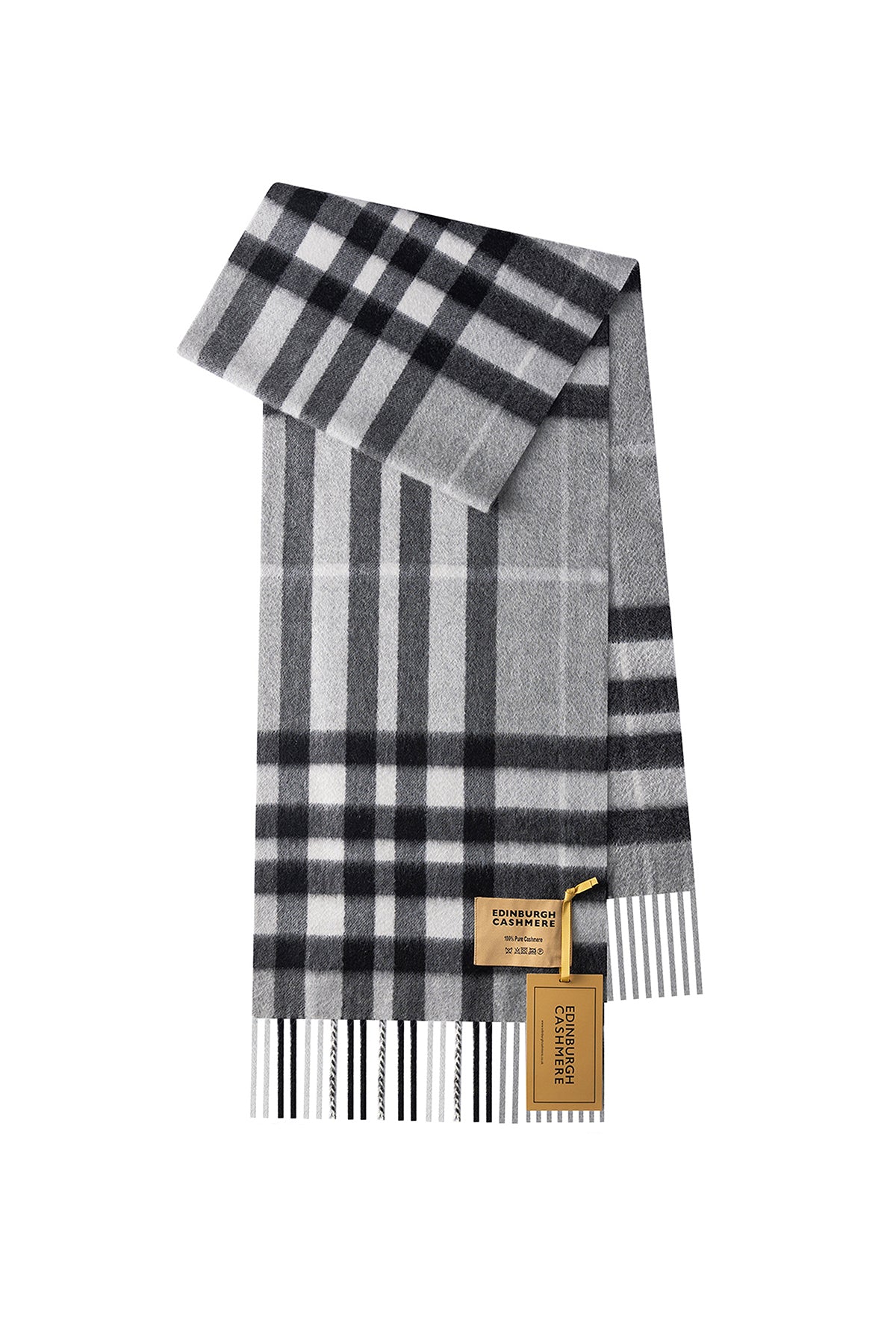 DC Check Cashmere Scarf Grey - Big Size