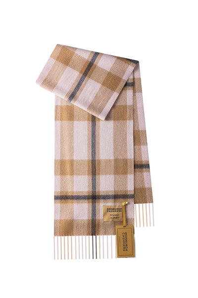DC Scott Cashmere Scarf Camel and Black - Big Size
