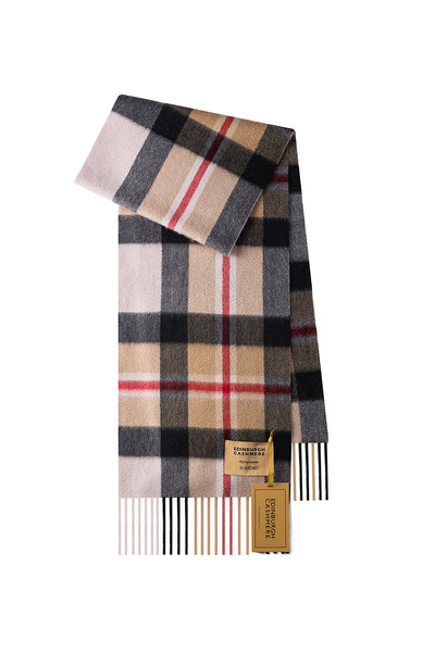 100% Pure Cashmere Children DC Scott Scarf Black And Grey