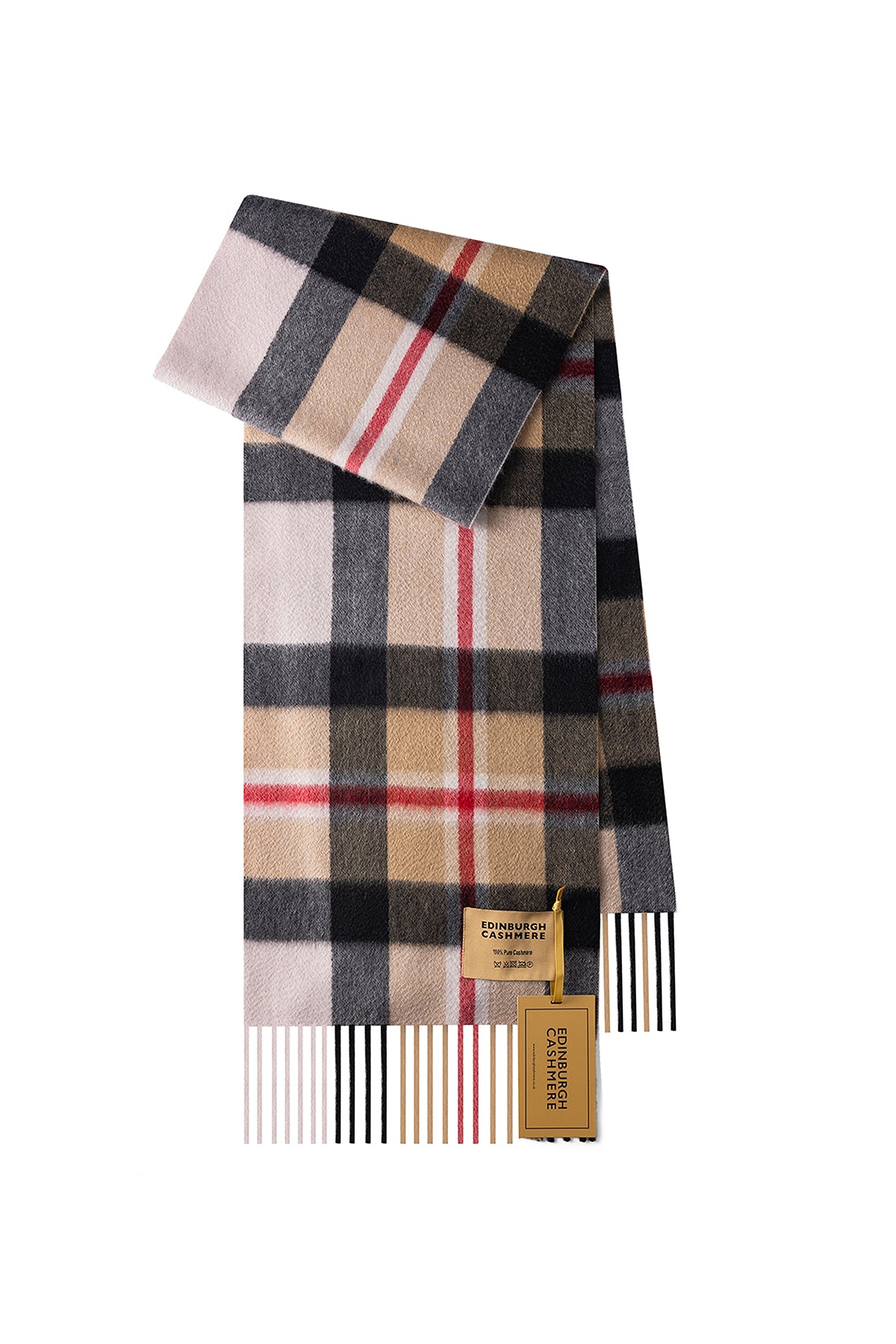 DC Scott Cashmere Scarf Black and Grey - Big Size
