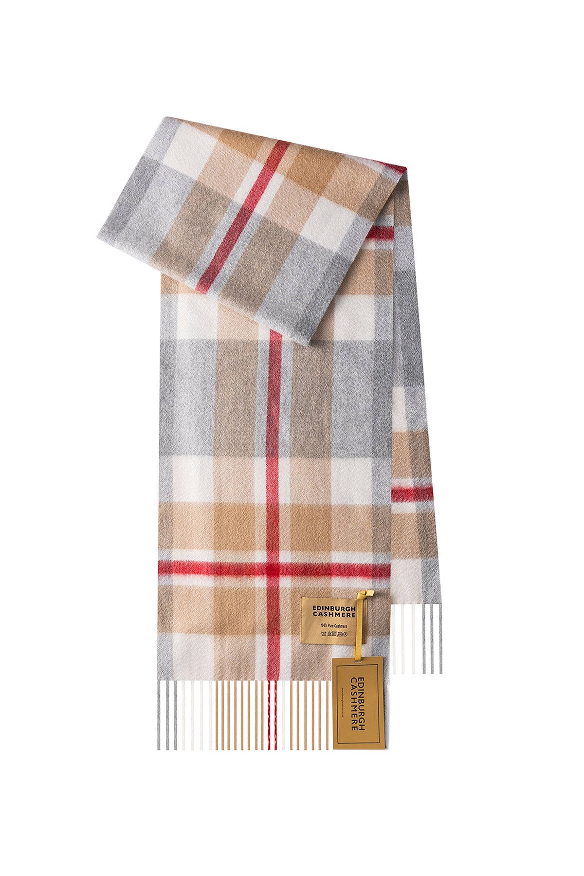 DC Scott Cashmere Scarf Grey/Camel - Big Size