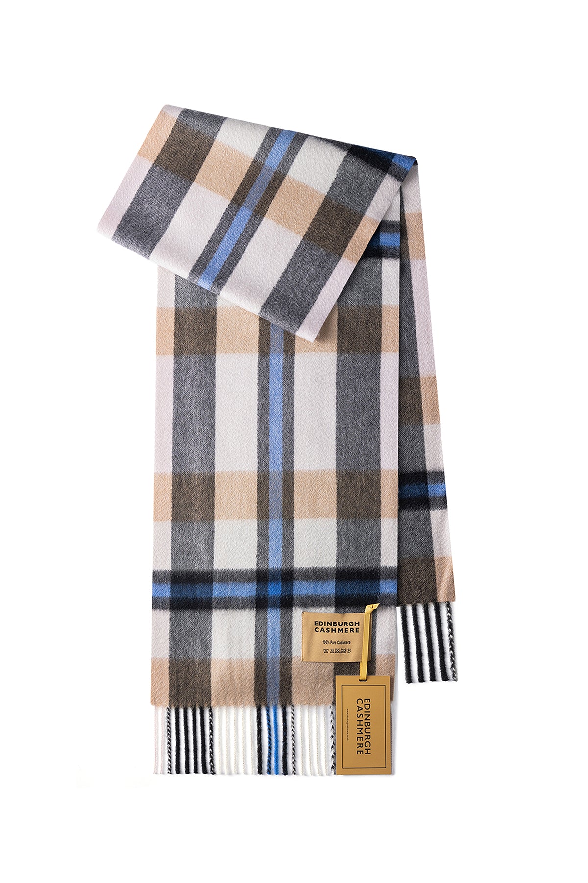 DC Scott Cashmere Scarf Blue/Camel - Big Size