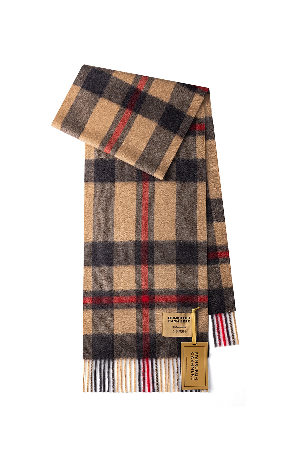 DC Scott Cashmere Scarf Camel and Brown - Big Size