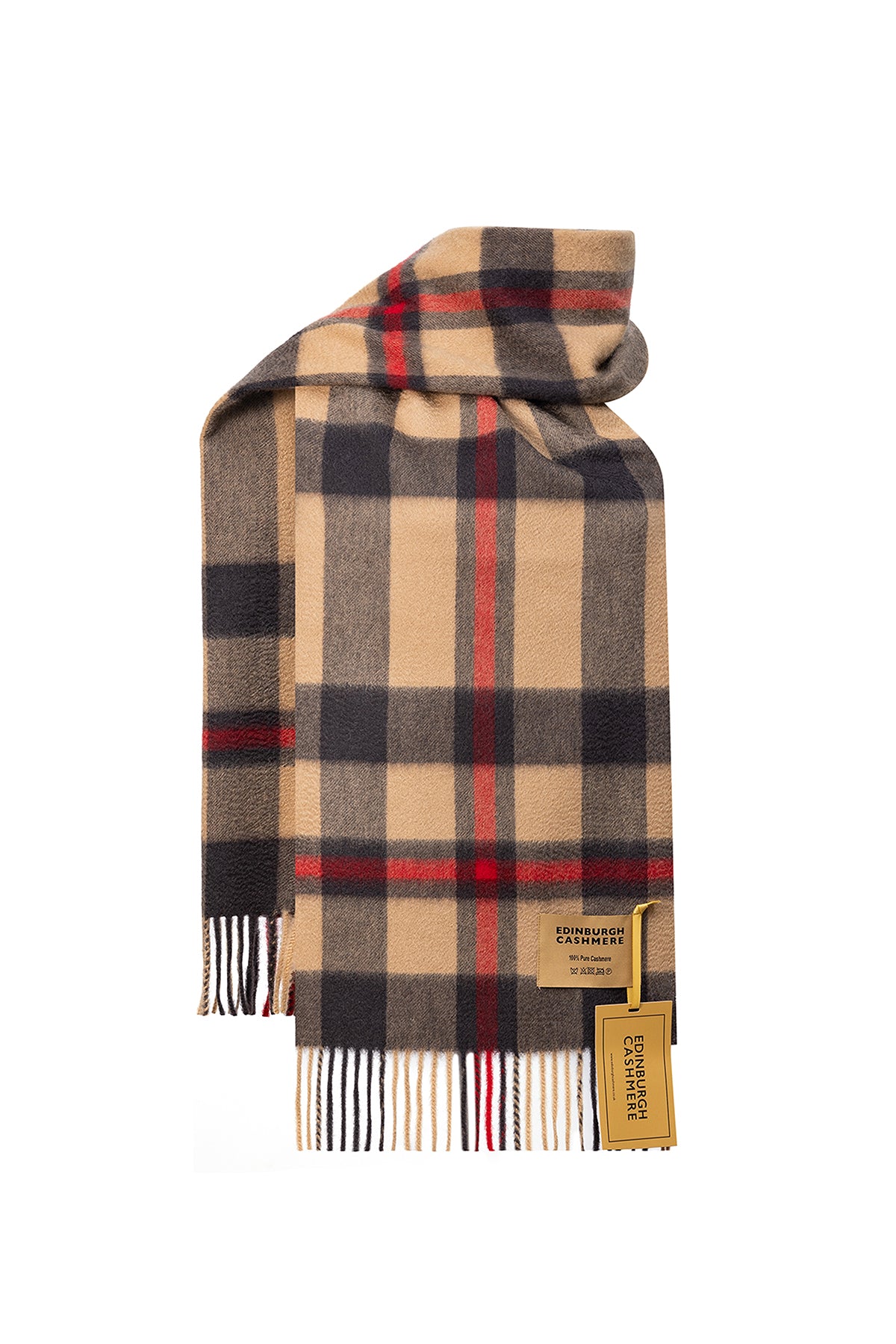 DC Scott Cashmere Scarf Camel and Brown - Big Size