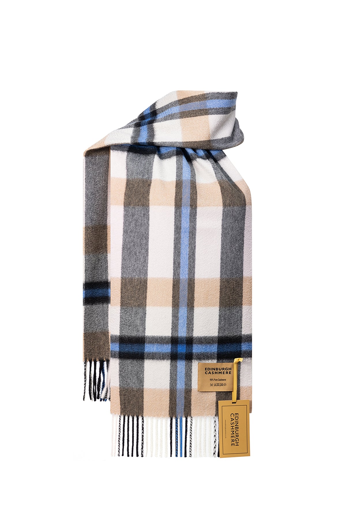 DC Scott Cashmere Scarf Blue/Camel - Big Size