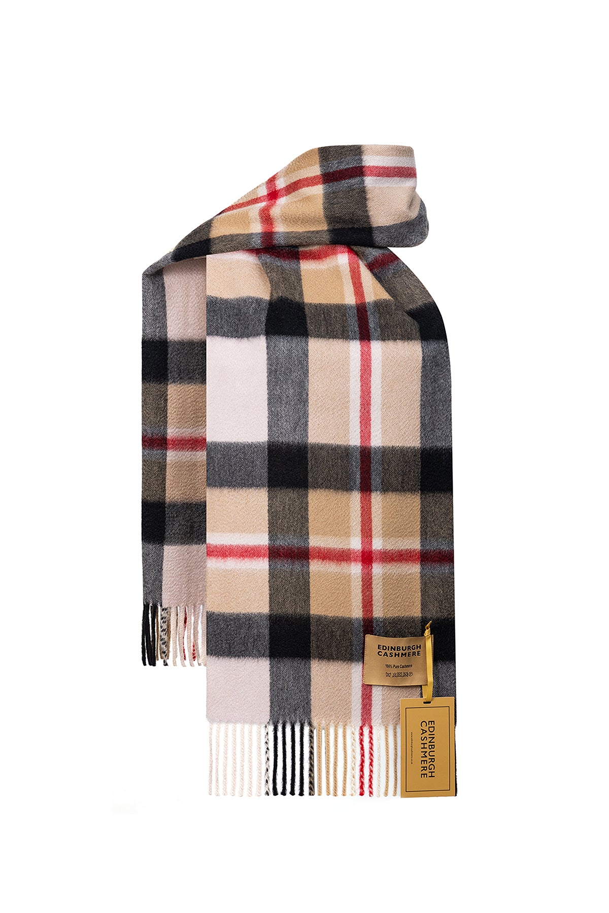 DC Scott Cashmere Scarf Black and Grey - Big Size