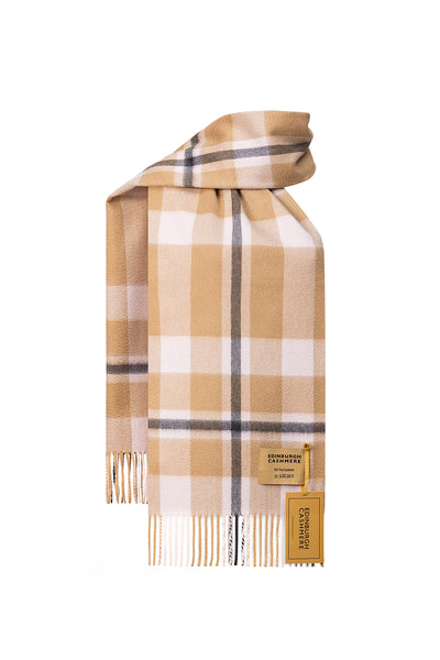 DC Scott Cashmere Scarf Camel and Black 3 - Big Size