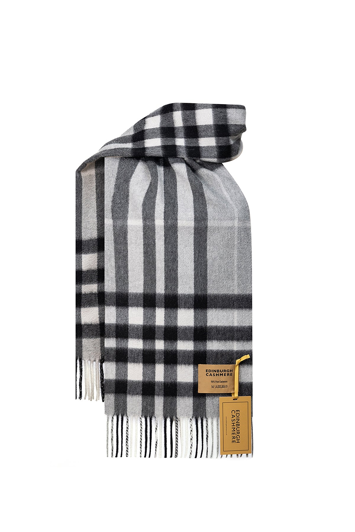 DC Check Cashmere Scarf Grey - Big Size