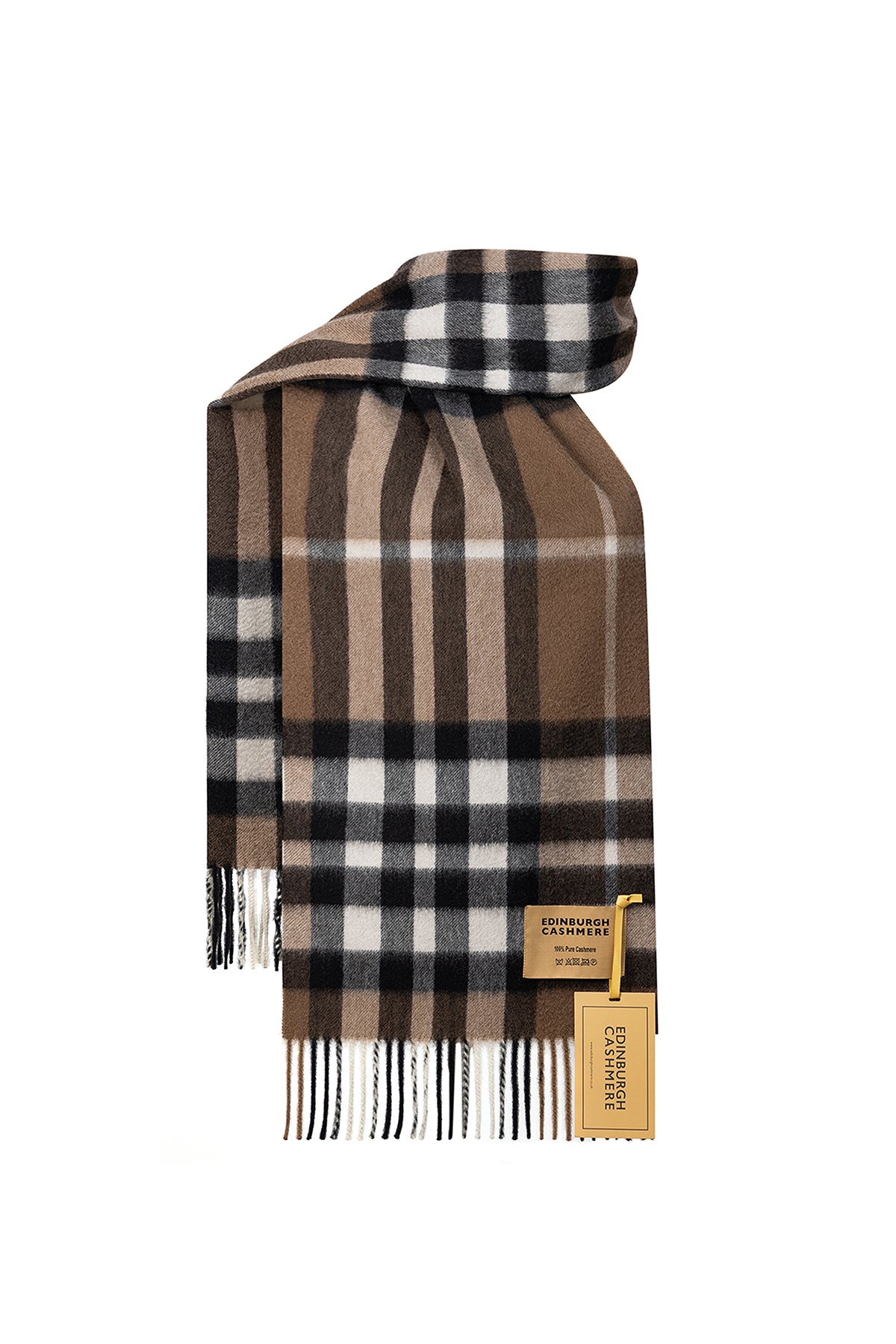 DC Check Cashmere Scarf Chocolate - Big Size