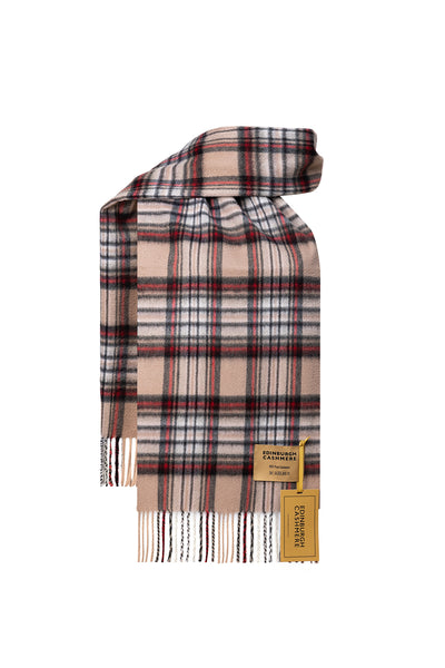 Scarf Stewart Camel Tartan 100% Pure Lambswool
