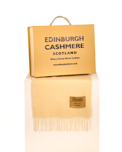 Plain Merino Wool Scarf Beige