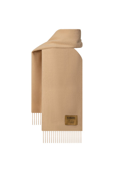 Plain Merino Wool Scarf Camel 1