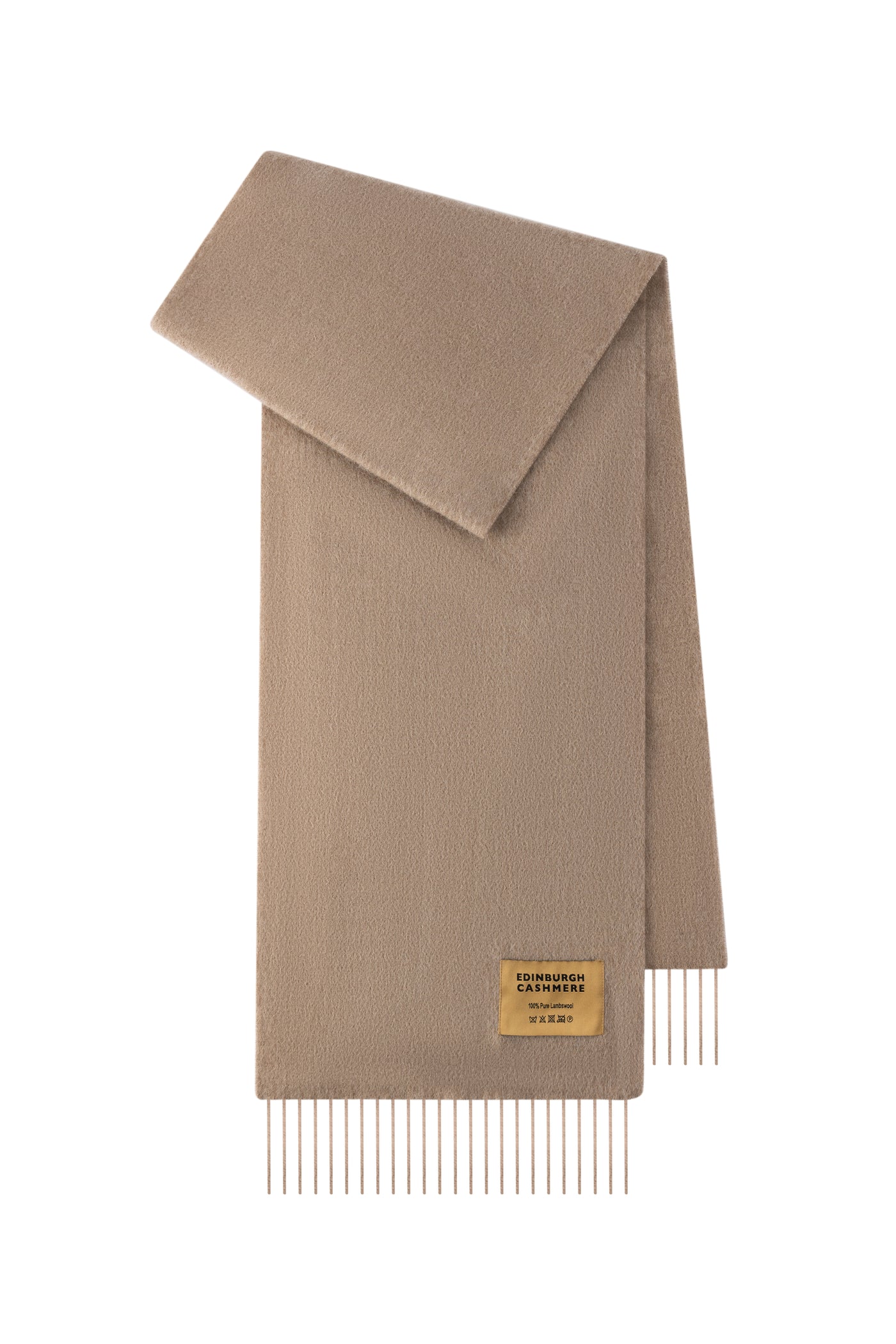 Plain Merino Wool Scarf Camel 3