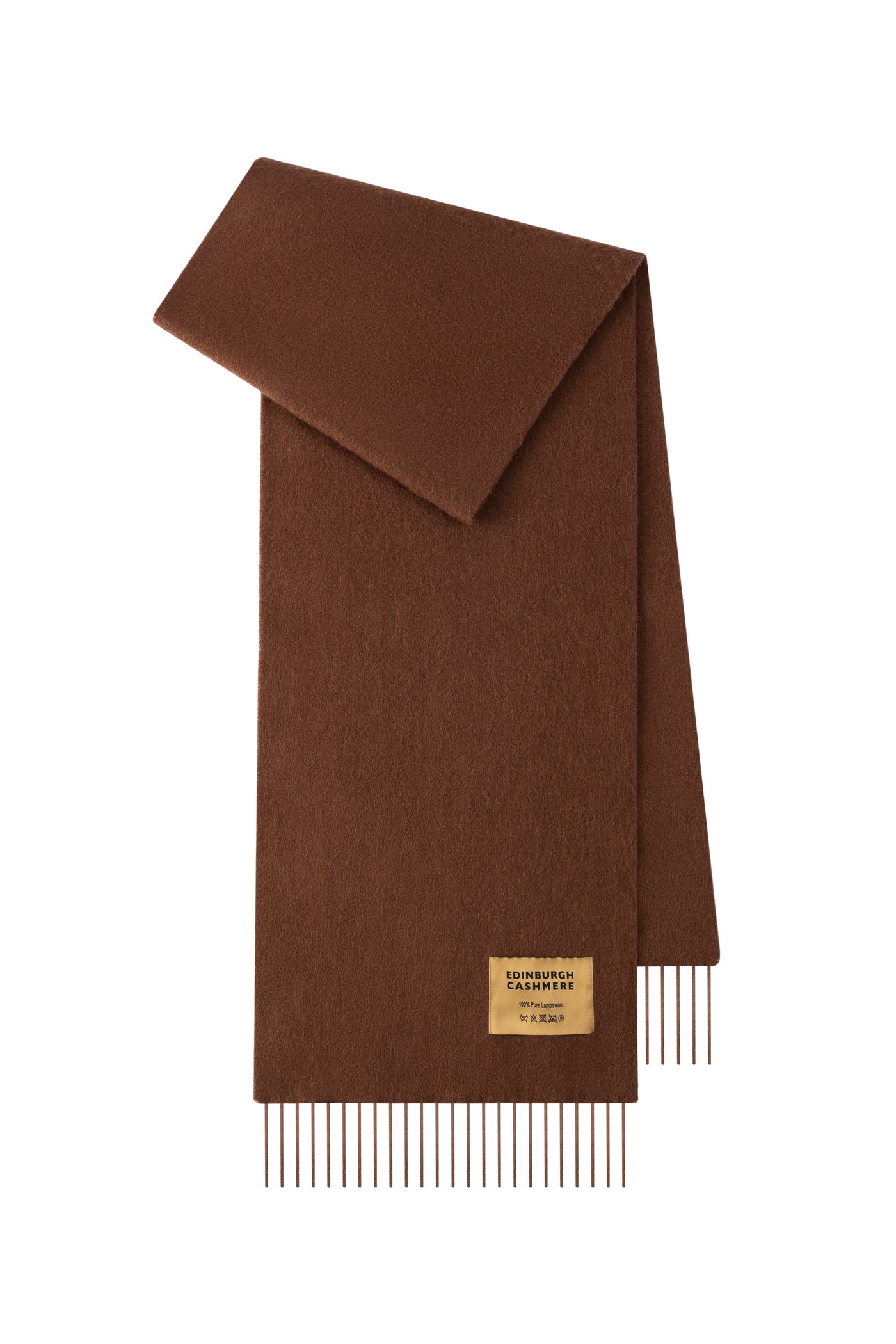Plain Merino Wool Scarf Coffee 1
