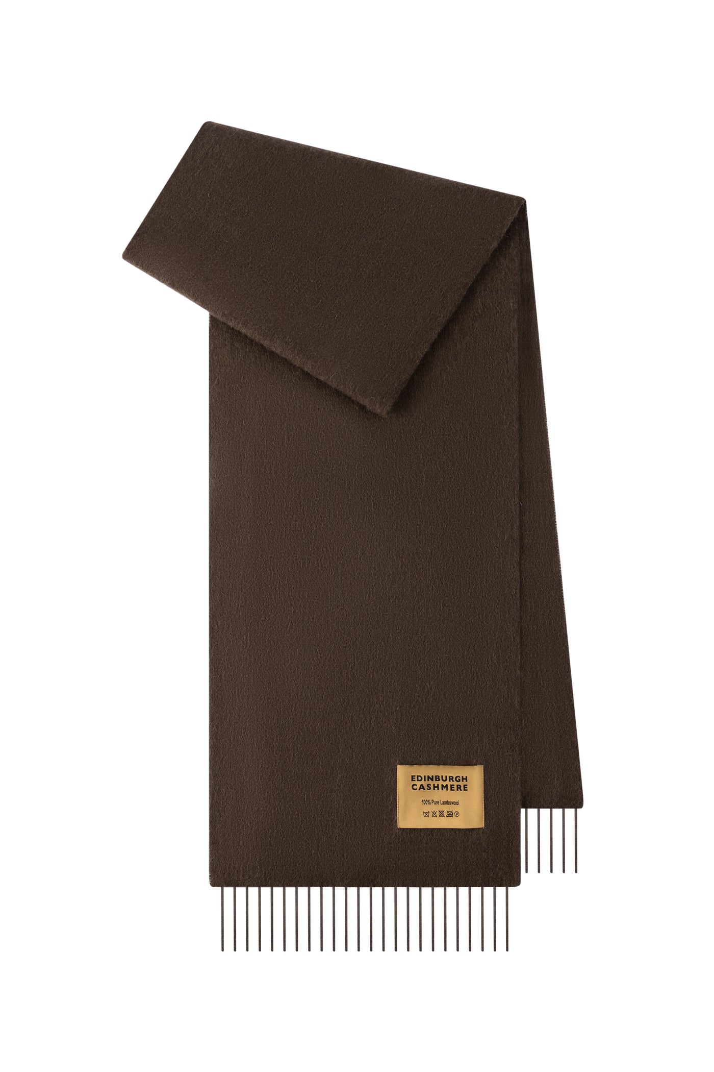 Plain Merino Wool Scarf Coffee 3