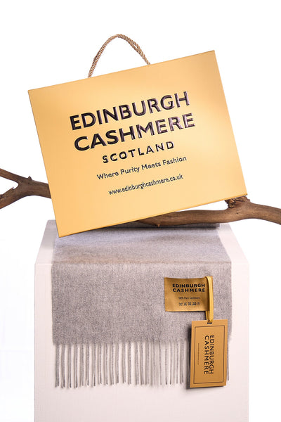100% Pure Cashmere Scarf Grey - Small Size