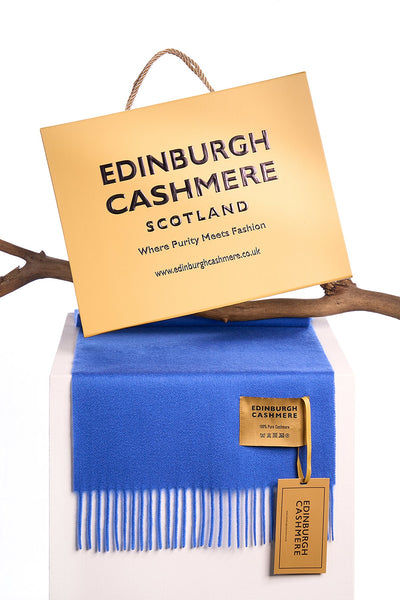 100% Pure Cashmere Scarf Dark Blue - Small Size