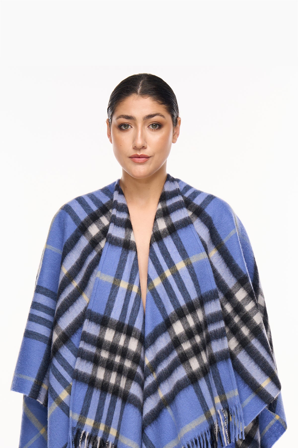 Cape DC Classic Blue Poncho 100% Pure Lambswool