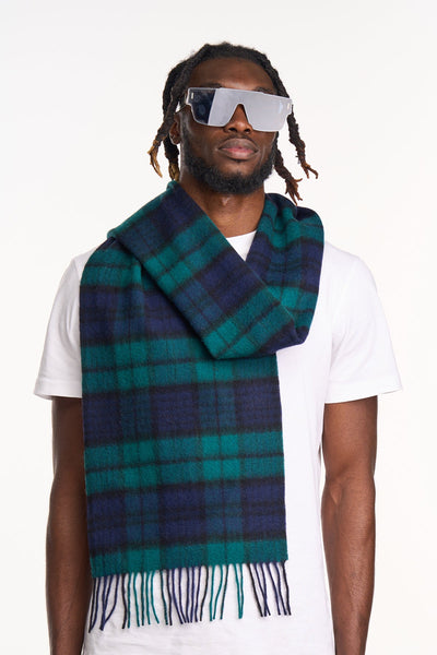 100% Pure Cashmere Scarf Design Black Watch Tartan