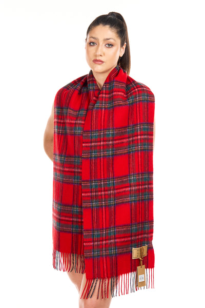 100% Pure Cashmere Scarf Design Royal Stewart Tartan