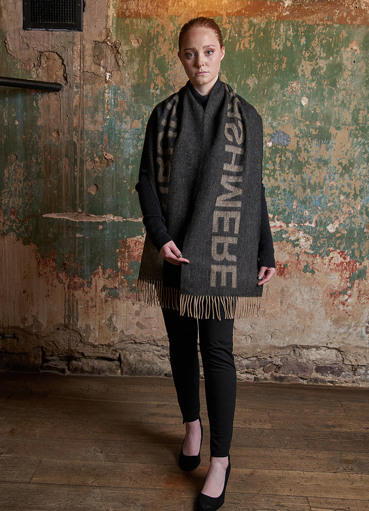 Edinburgh Charcoal Scarf 100% Pure Lambswool | Edinburgh Cashmere