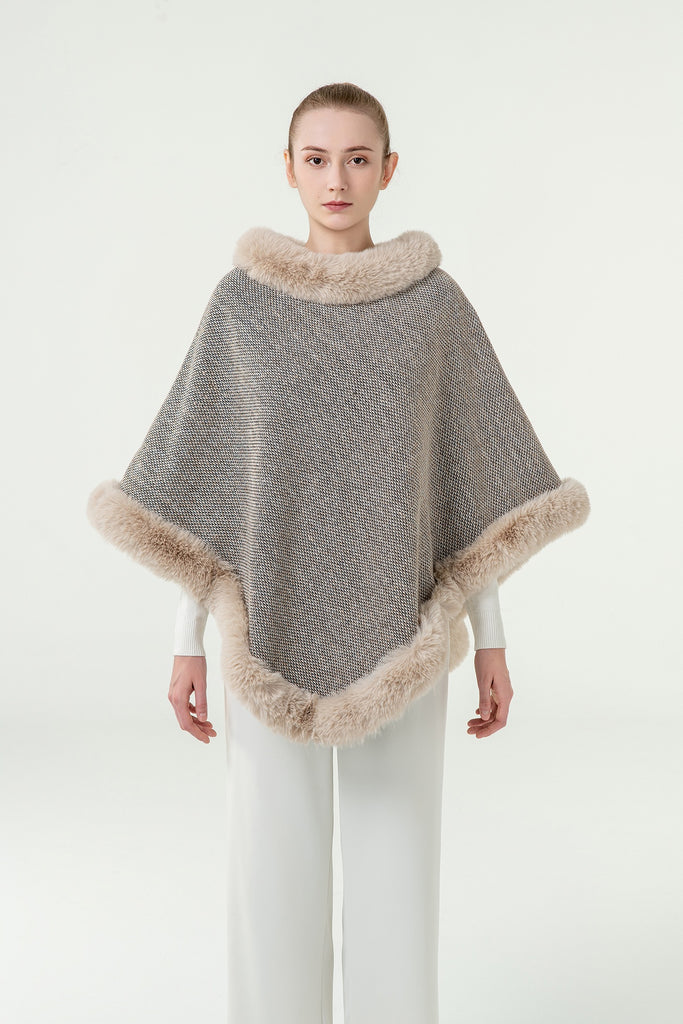 Women's Poncho Exclusive Design - Grey – Edinburgh Cashmere