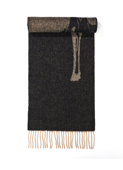 Full Stag Charcoal Stole 100% Pure Lambswool