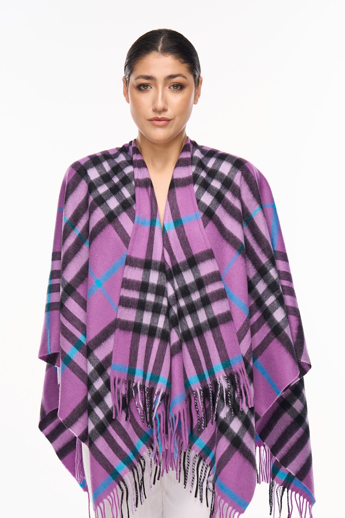 Cashmere Cape Poncho Luxury DC Classic Lilac Designer | Edinburgh Cashmere