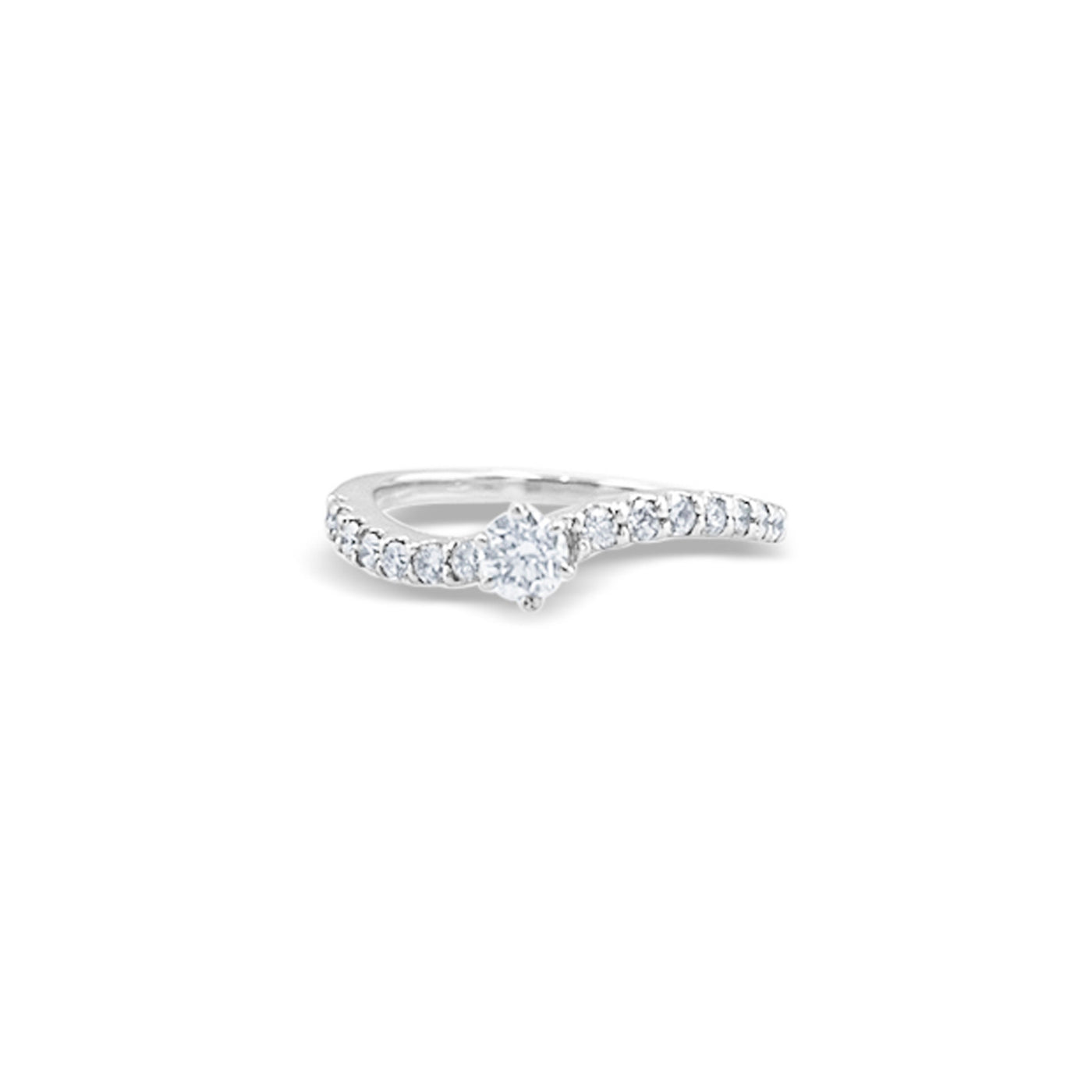 Lucchi 18k White Gold with Diamond - Ring Style 12 (Size: 12)