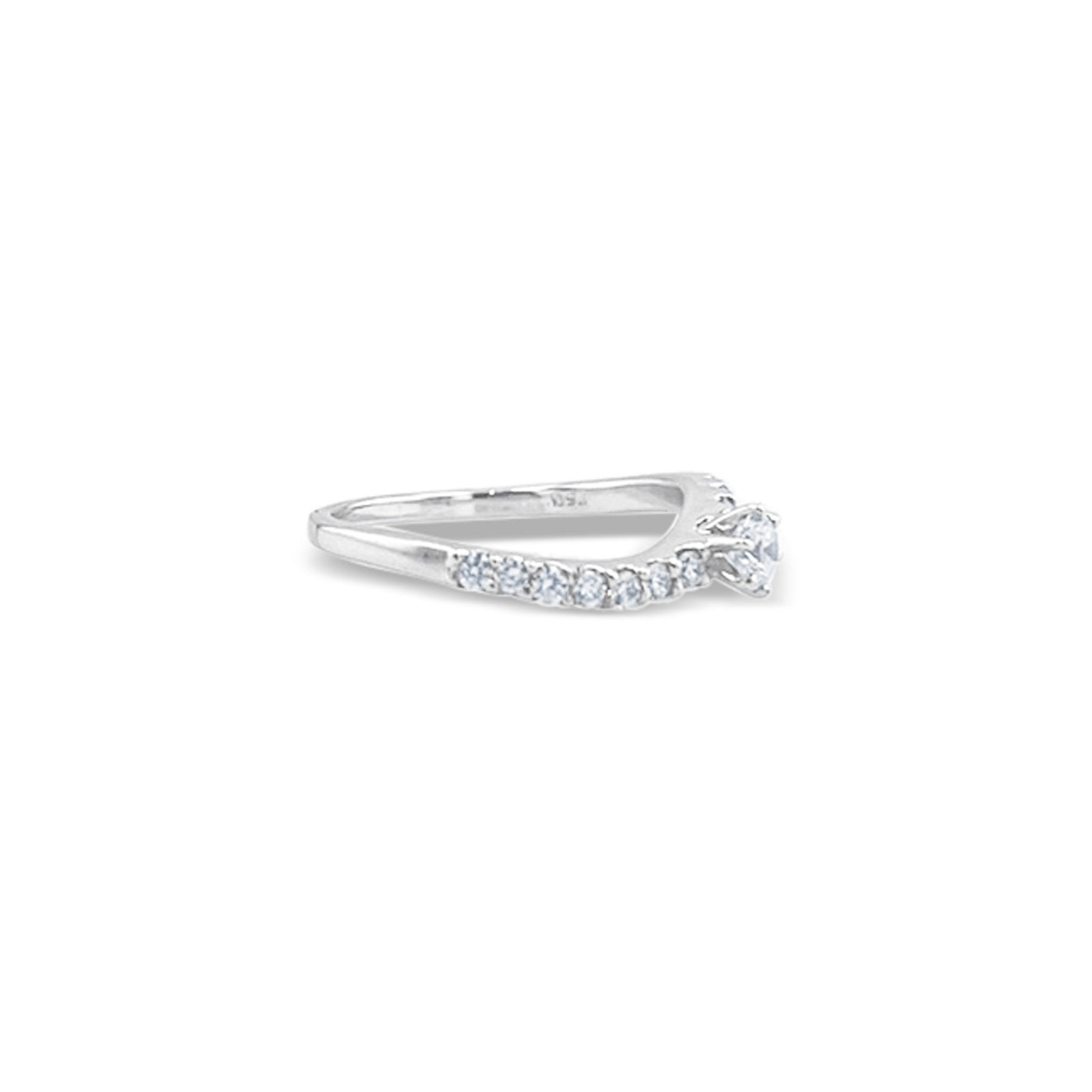 Lucchi 18k White Gold with Diamond - Ring Style 12 (Size: 12)