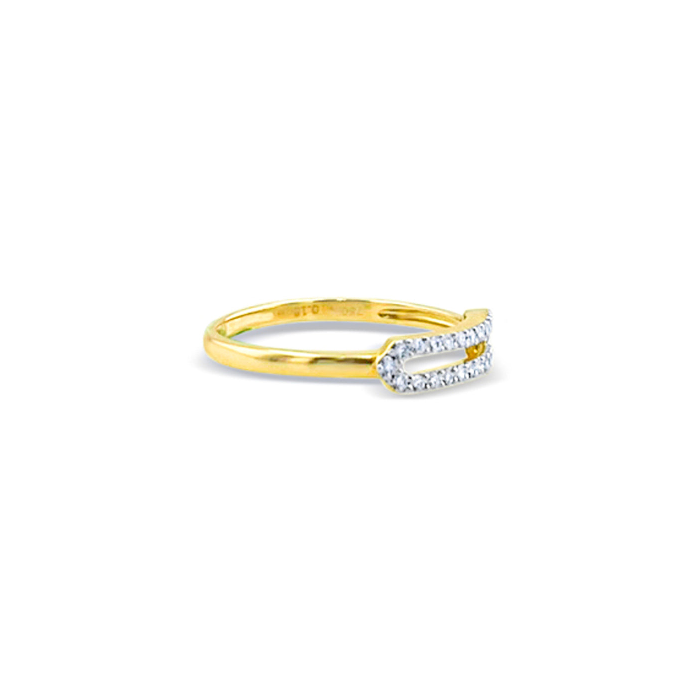 Lucchi 18k White and Yellow Gold with Diamond - Ring Style 53 (Size 14)