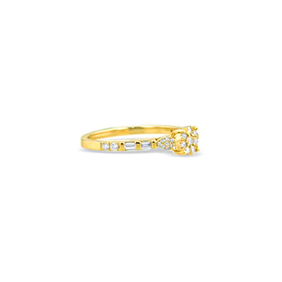 Lucchi 18k White & Yellow Gold with Diamond - Ring Style 57 (Size 14)