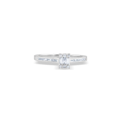 Lucchi 18k White Gold with Diamond - Ring Style 13 (Size: 14)