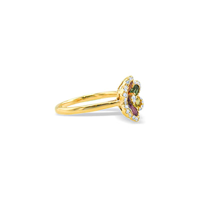 Lucchi 18k White and Yellow Gold with Diamond - Ring Style 30 (Size 13)