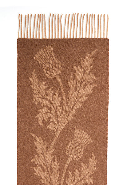 Scarf Single Thistle Camel 100% Pure Lambswool