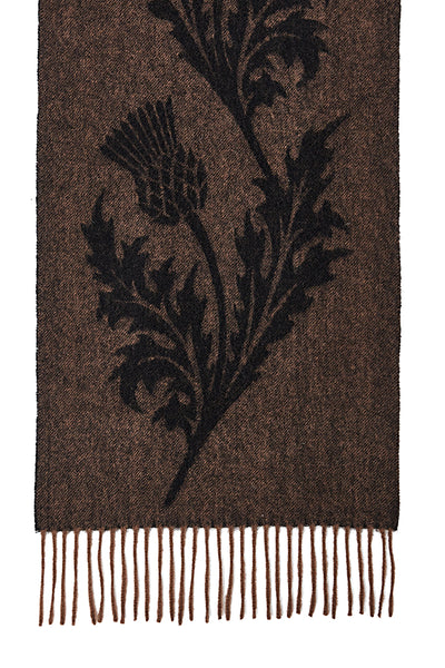 Scarf Single Thistle Brown 100% Pure Lambswool