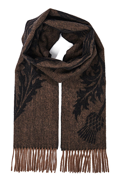 Scarf Single Thistle Brown 100% Pure Lambswool