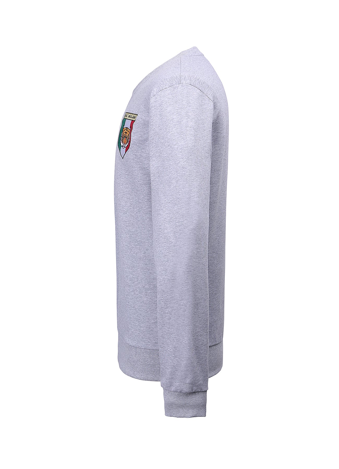 Embroidery Light Grey Cotton Sweatshirt With Small Logo