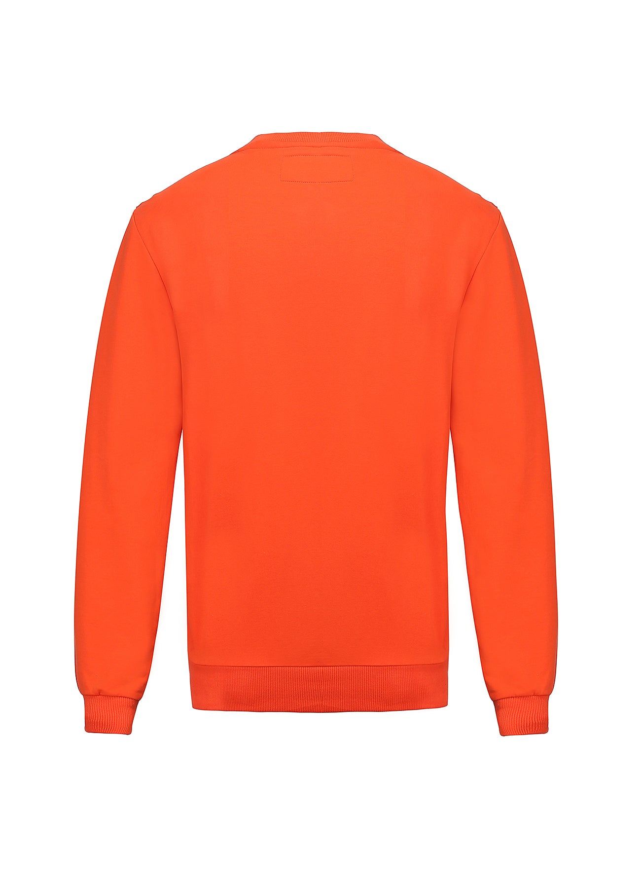 Embroidery Orange Cotton Sweatshirt With Small Logo
